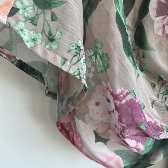 H&M FLORAL KIMONO BLOUSE WOMEN SIZE XS - Picture 4 of 11